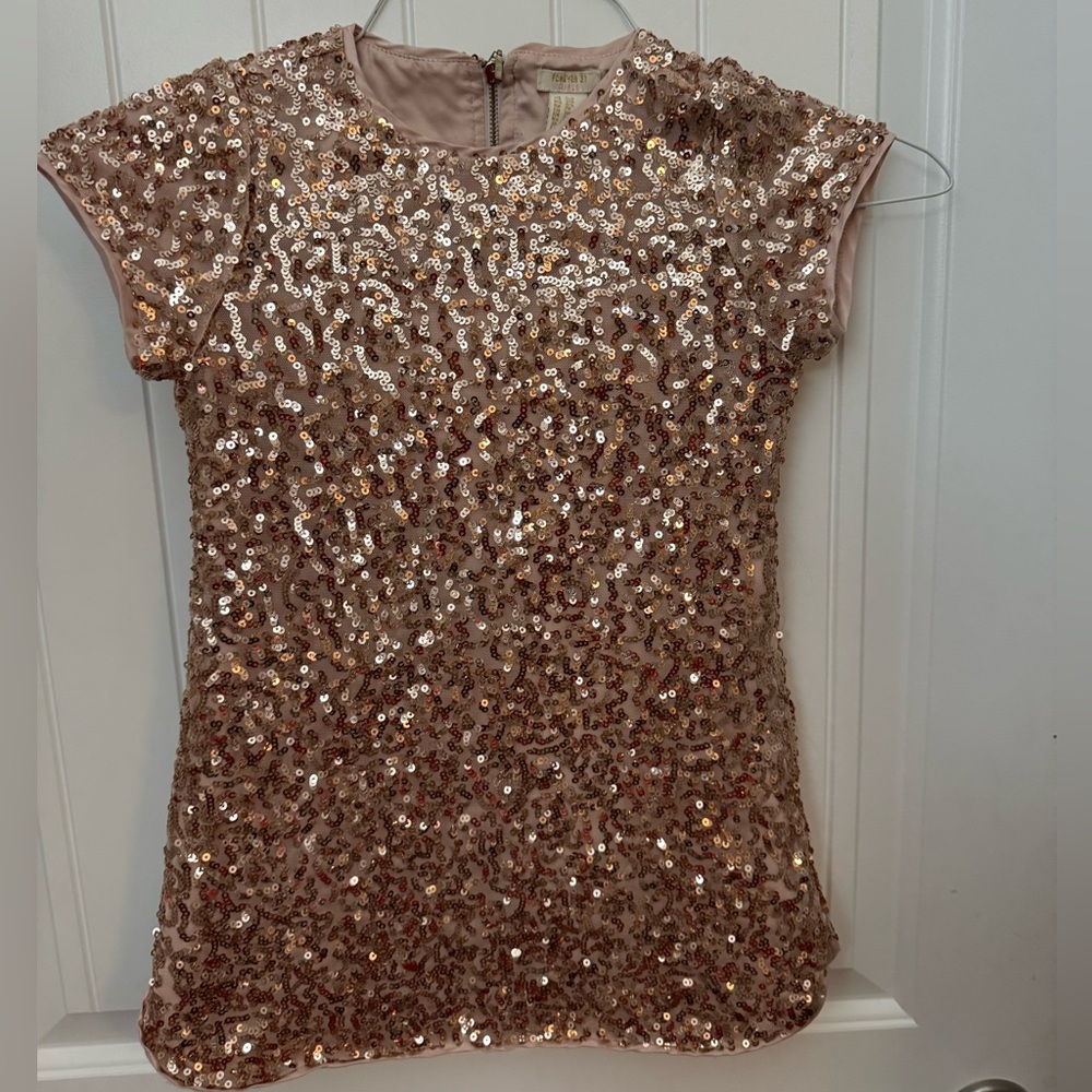 Girls Forever 21 rose Gold Sequin dress size 5
